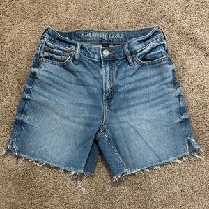 American Eagle Outfitters Blue Distressed Jean Shorts